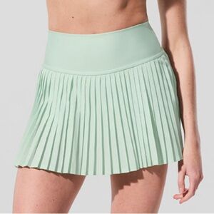 💚S Small ALO Yoga Spearmint Grand Slam Pleated Skirt